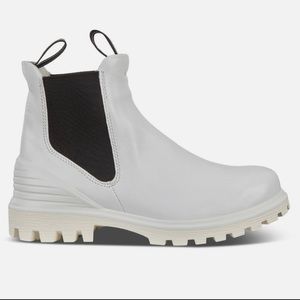 Ecco Tredtray White Leather Chelsea Boots